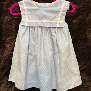 Baby blue and white polka dot dress size 24 months